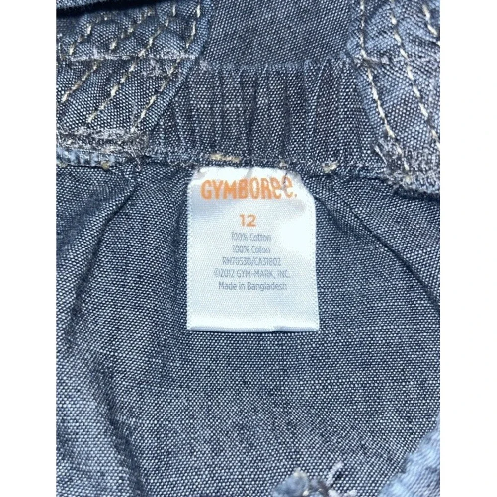 Gymboree Chambray‎ Zebra print Belted Romper SZ 12 Wild for Zebra toddler Girl